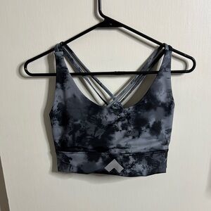 Onzie Black and Gray Sports Bra with Strappy Back
